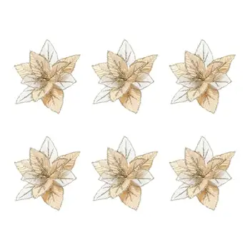 

6 Pcs Flower Adornments Hanging Flower Decorative Pendants Christmas Tree Hanging Pendant DIY Decorative Accessories