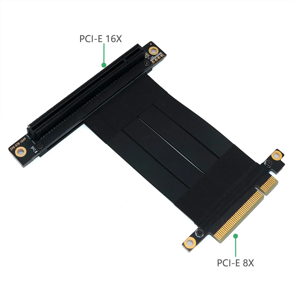 PCI Express PCIe 3,0x8-x16 кабель-удлинитель для переходных карт 8 Гбит/с высокоскоростной PCI Express 16x ленточный удлинитель 90 градусов под прямым углом