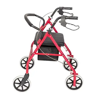 

Steel & Nylon Walker with Wheels Black & Red ship from US drop shipping