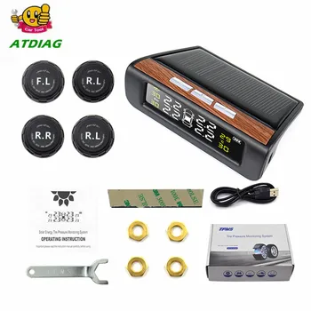 

D68 Solar TPMS Car Tire Pressure Alarm Monitor System Display Temperature Warning Fuel Save with 4 Sensors