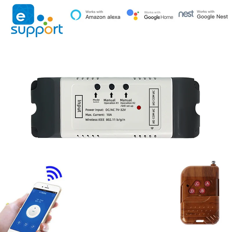 Смарт переключатель eWeLink Wi Fi реле контроллер двигателя подвижной двери DC7 ~ 32 В