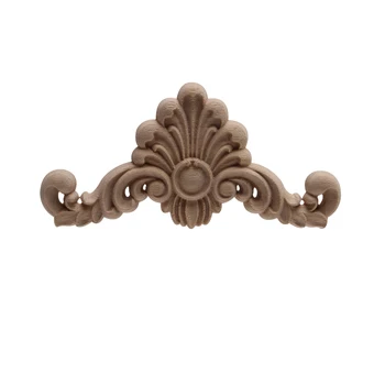 

Wood Mouldings Wood Applique Wood Decal Onlay Decoration Natural Decor Long Flower Leaves Rubber Wood Corner Doors Furniture NEW