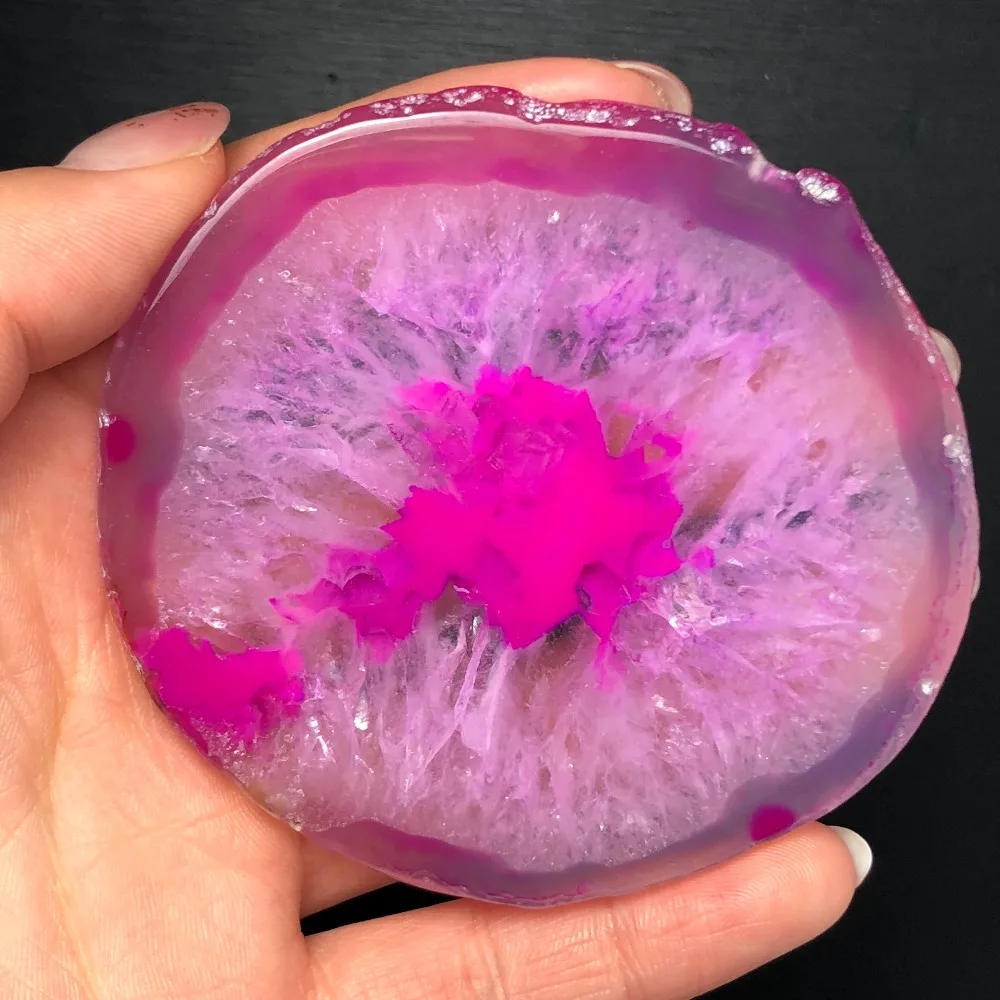 Красивая роза красный Агат кусочек кварца Geode нерегулярные подставки для напитков подарок полированный минеральный украшение дома