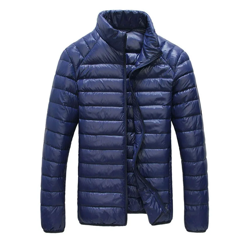 Azul marino 90% portable white duck down winter jacket men ultralight down casual jacket outdoor cold snow coat Parkas pocket - Цвет: Azul marino