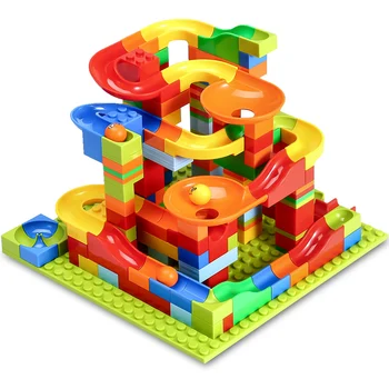 

New 330PCS Track Blocks Marble Race Run Maze Ball Track Building Blocks Set ABS Assemble Funnel Slide Bricks Toys Gift