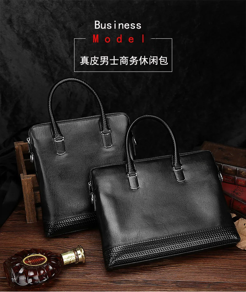 Роскошный дизайнерский мужской портфель maleta из натуральной кожи, сумка для ноутбука, Офисная деловая рабочая сумка, сумки через плечо, черные