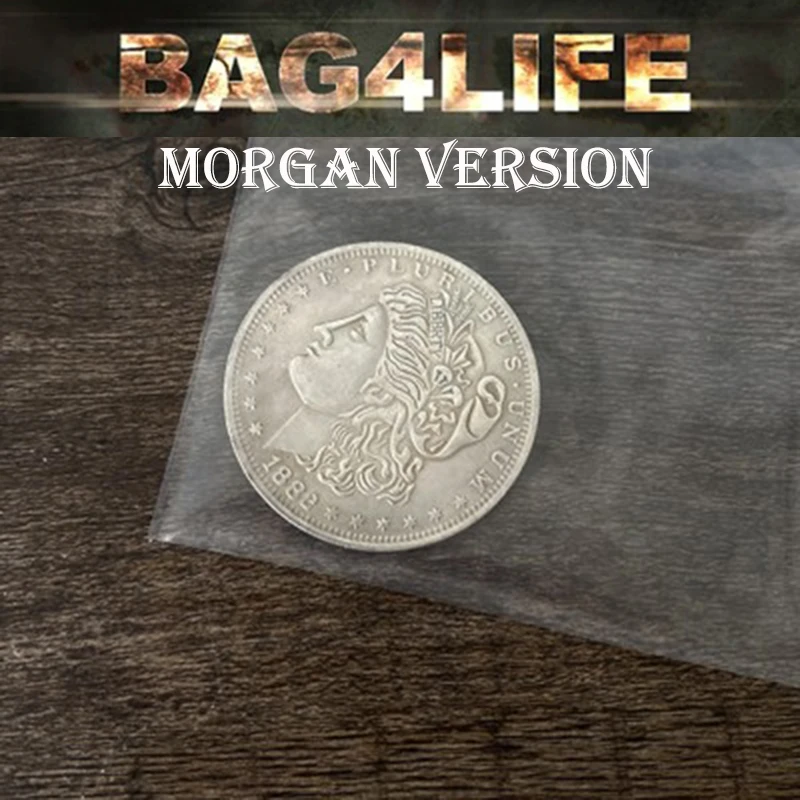 Волшебные фокусы Bag4Life (1 Морган доллар и DVD) крупным планом уличные иллюзии трюк