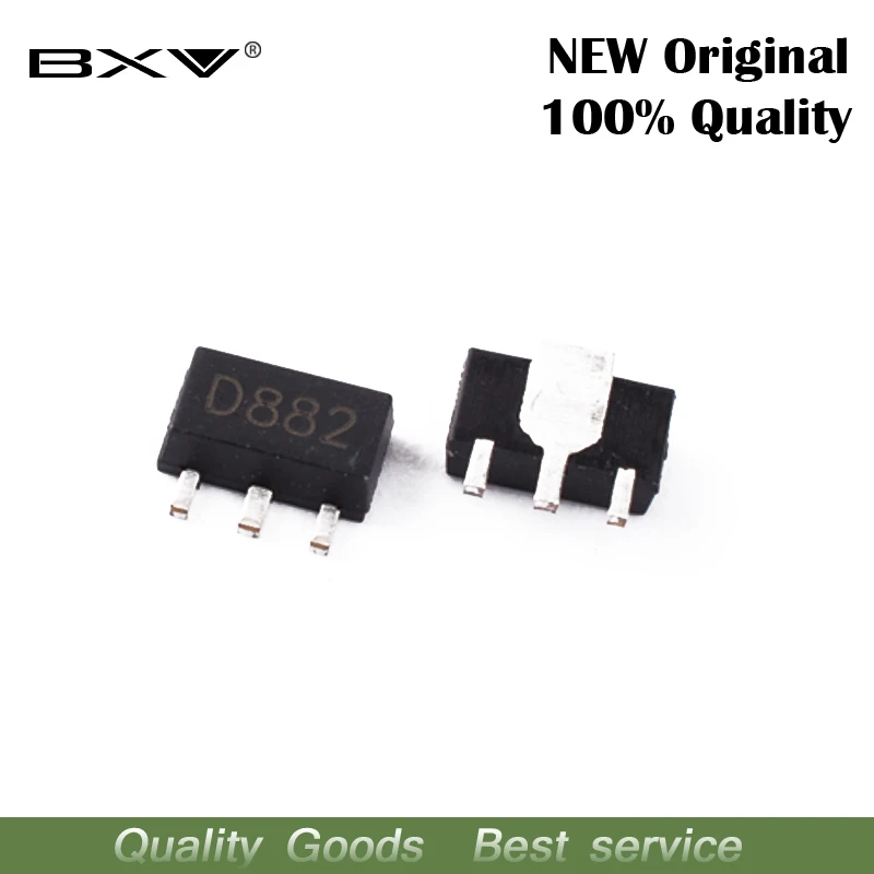20PCS D882 SOT89 2SD882 SOT-89 30V/3A/30W 882 SOT SMD transistor