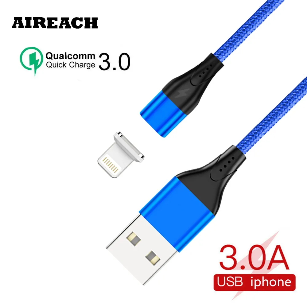 

AIREACH USB Cable For iPhone Xs Max Xr X 8 7 6 6s 5 5s iPad Fast Charging Charger Mobile Phone Cable For iPhone Wire Cord 1M 2M