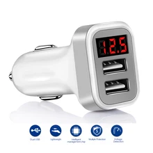 5 в 2.1A автомобильное зарядное устройство адаптер двойной зарядное устройство usb светодиодный экран зарядка защита предупреждение о высоком напряжении поддержка оптовых товаров Прямая поставка