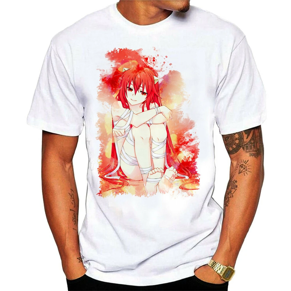 Elfen Lied футболка аниме хлопковая унисекс высокое качество подарок на Рождество T554