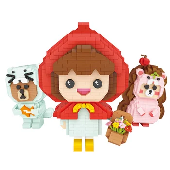

New LOZ small particle diamond mini building blocks children's fight insert hedgehog Little Red Riding Hood doll model toy gift