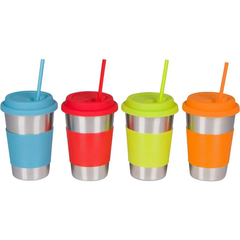 8PCS Silicone Reusable Drinking Straws Food-grade Straws Colorful Drinking Straw Sets with Cleaning Brush