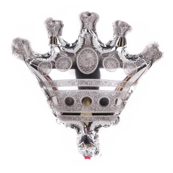 

5pcs Mini silver crown foil balloons Princess crown happy birthday party decorations kids 1st baby shower surprise globos