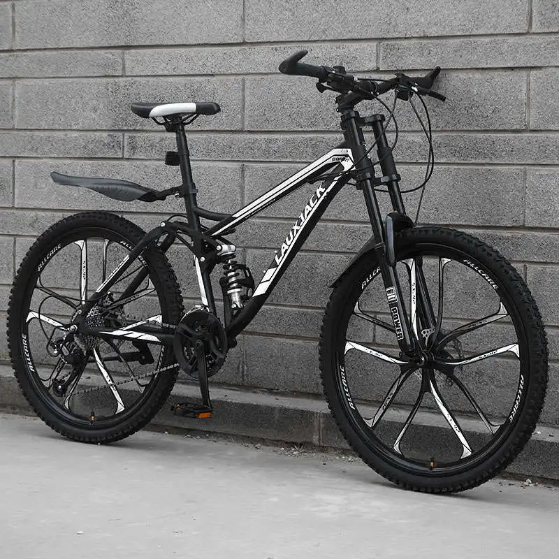 Горный велосипед карбоновая стальная рама 24 26 дюймов колеса 27 скорость мягкий хвост горные подвеска велосипеда спорт MTB - Цвет: 10 Cutter black