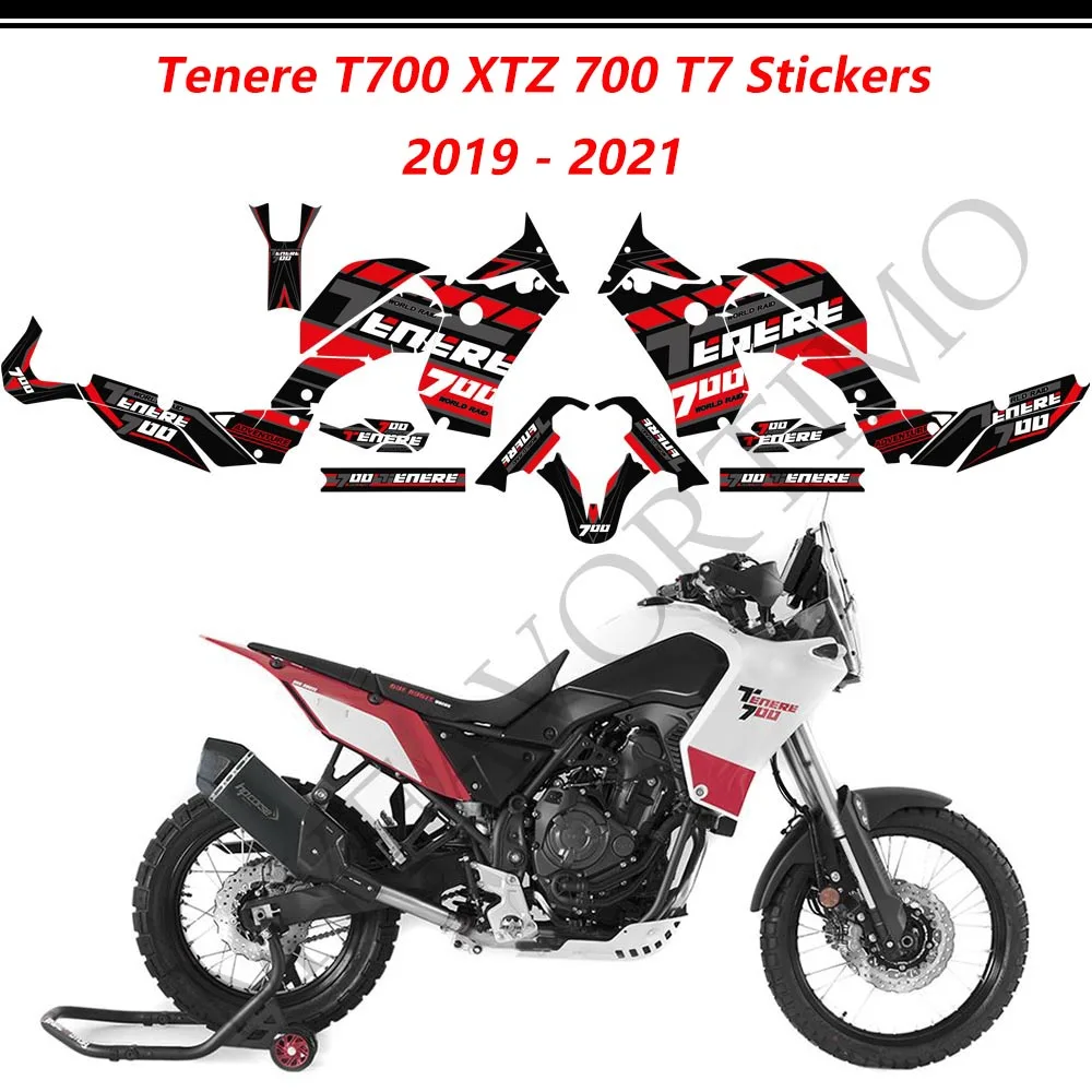 2019 2020 2021 Motorcycle Fuel Tank Stickers Pad FOR YAMAHA Tenere T700 XTZ 700 T7 Decal Set Kit Protector Trunk Luggage