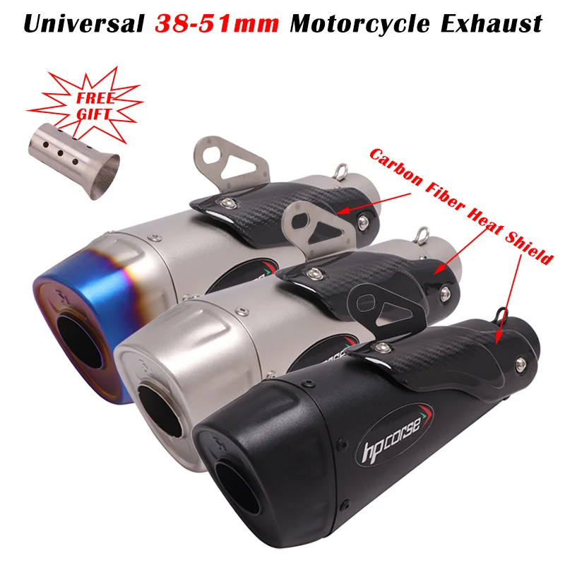 

Universal 51mm Motorcycle Exhaust Pipe V4 Escape Modify Muffler DB Killer Carbon Fiber Silencer For MT07 Z900 R1 CBR650F GSXR600