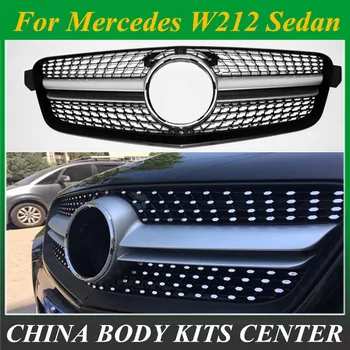 

E Class Diamond Grille For Mercedes Benz W212 Sedan Chrome Pre-Facelift Front Racing Grill 2010-2013 E200 E260 E300 E350 E400