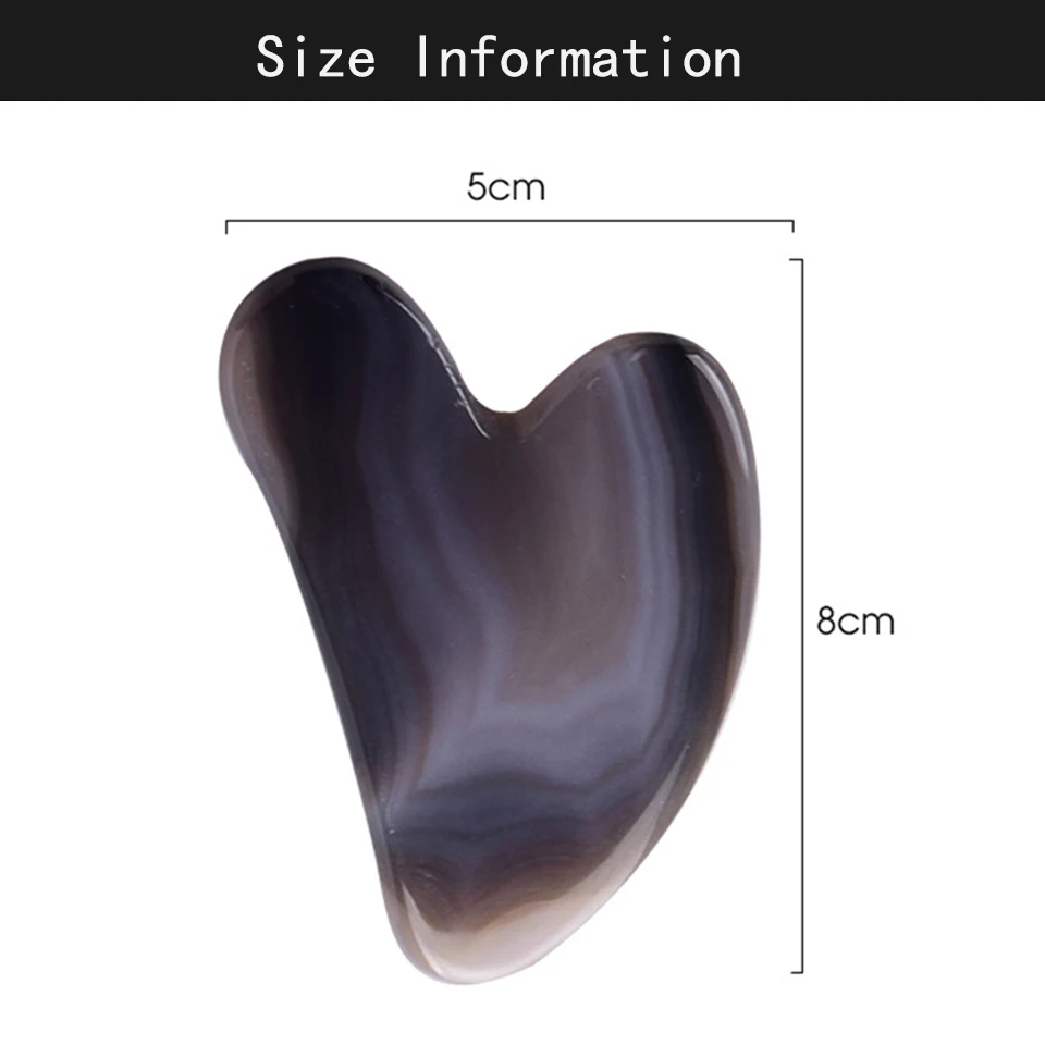 Generic Natural Jade Gua Sha Stone Massage Grey Agate Guasha Plate Jade