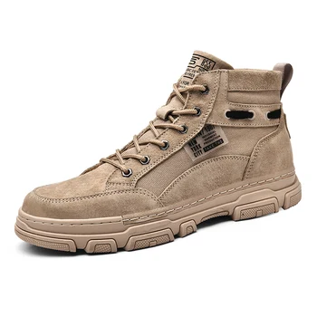 

New men's winter leather casual Martin boots fashion soft comfortable flat motorcycle boots Outdoor Vintage Style Working Boots
