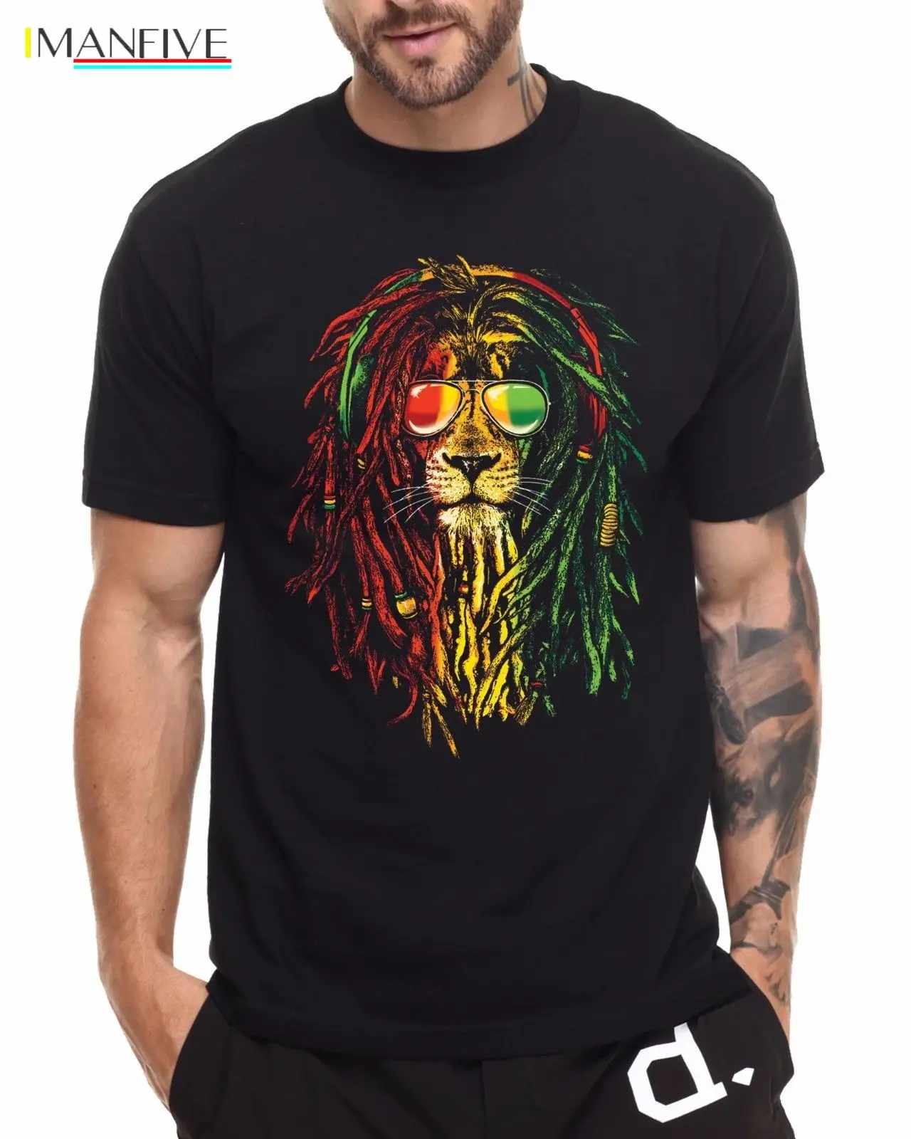 

RASTA LION REGGAE T SHIRT ROOTS MUSIC BOB MARLEY DENNIS BROWN 2019 DESMOND DEKKER 100% Cotton Short Sleeve O-Neck Tops Tee