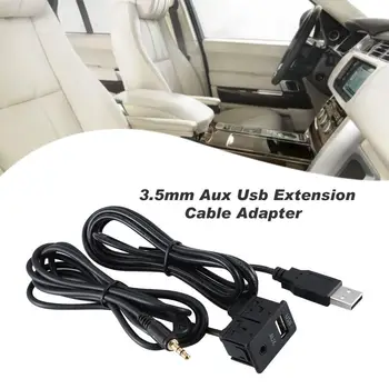 

100Cm Car Dash Flush Mount Usb Port Panel Auto Boat 3.5mm Aux Usb Extension Cable Adapter For Toyota