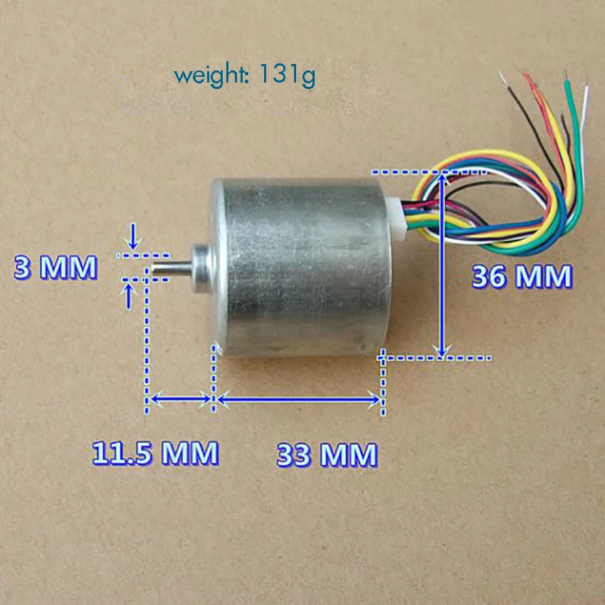 Three-phase Eight-wire DC Brushless Motor with Hall High Torque Ball Bearing for DIY 7.2V 5850 rpm Shaft Diameter 3 MM | Обустройство