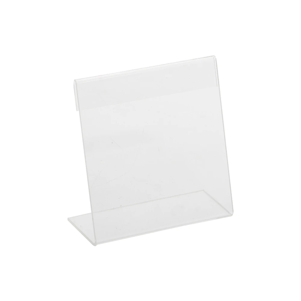 Square l Shape 10x10cm Supermarket Shelf Plastic Acrylic Label Holder Display Stand for Table Top Name Card Display