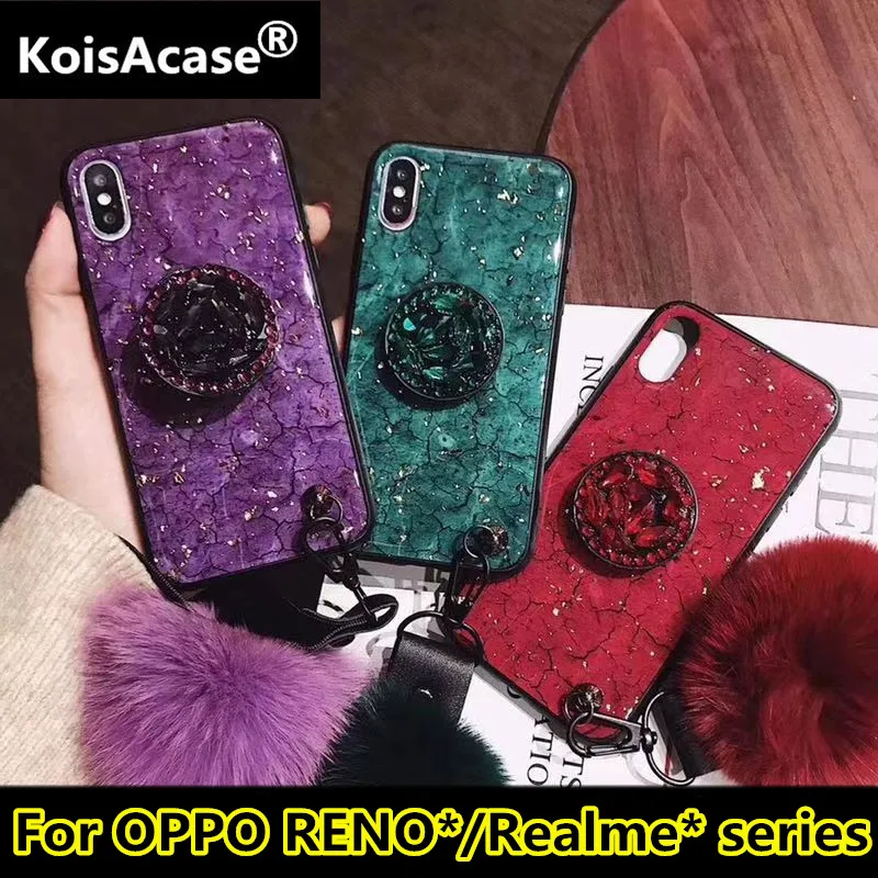 Чехол для телефона KoisA роскошный эпоксидный зеленый/фиолетовый чехол OPPO Reno 2 Realme 3