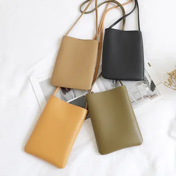 

2020 new women's shoulder bag retro vertical mobile phone bag wild simple soft face ladies shoulder bag fashion casual bag