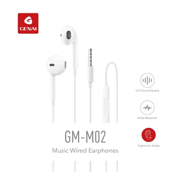 

GENAI Original Earpods 3.5mm Wired Control In-ear Earphones Sport Earbuds Deep Richer Bass Headset For iPhone