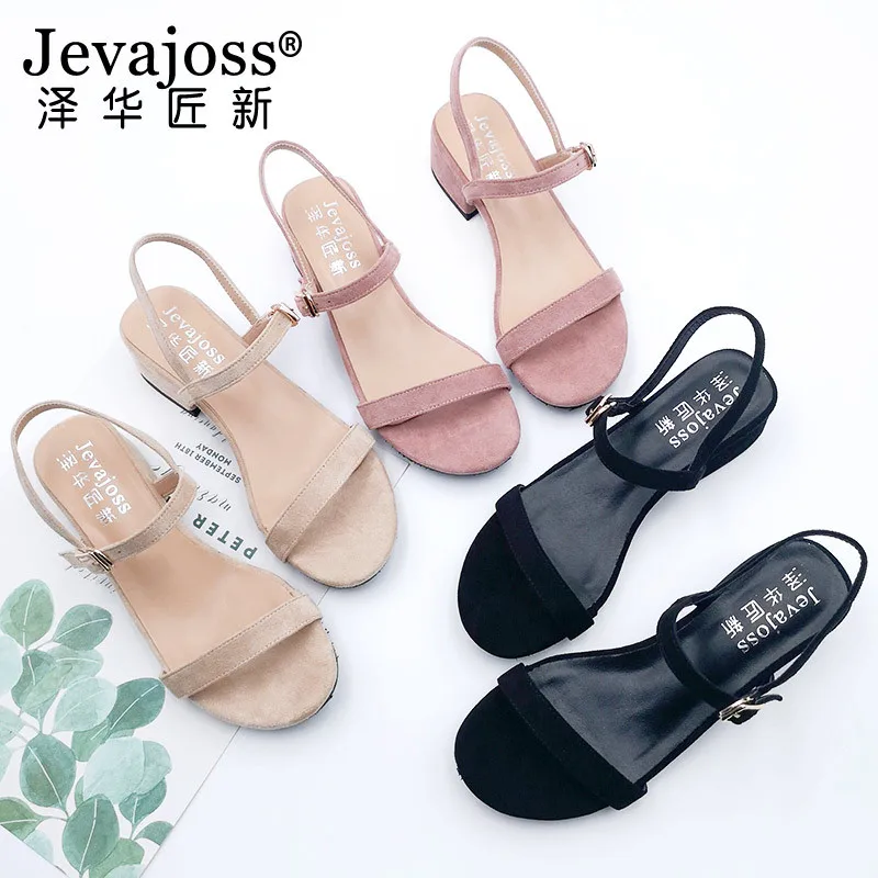 

Zehua jiang xin A- line with Chunky-Heel Sandals Women's 2019 Summer New Style Large Size Small WOMEN'S Shoes Korean-style