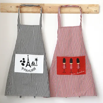 

Apron Korea Style Cute Simple Stripe Pinafore Kitchen Tools Kitchen Supplies Fashion Creative Cute Printing Waterproof Fun Apron