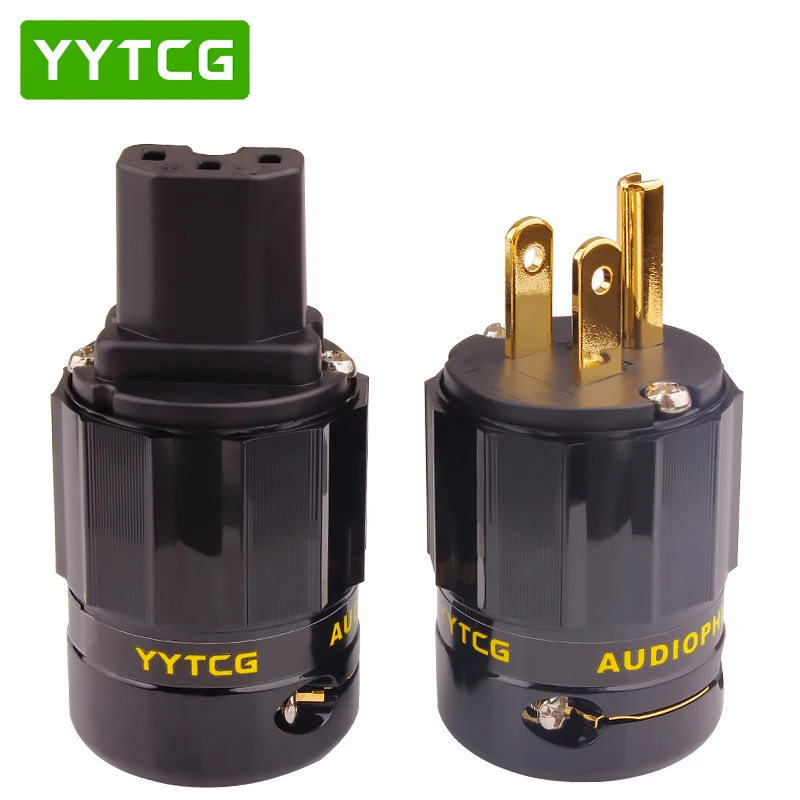 1Pair 24K Gold Plated YYTCG US Power Connector + IEC Hifi Audio | Электроника
