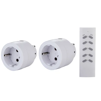 

mini 10A 433MHz 2pcs pack remote control sockets wireless switch mains AC power outlet smart socket