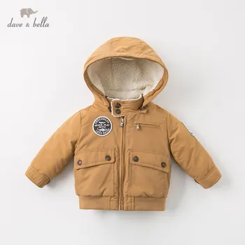 

DBJ10986 dave bella autumn baby boy coat hooded children fashion outerwear kids coat