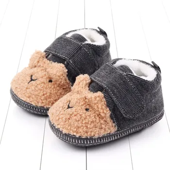 

New Toddler Newborn Baby Crawling Shoes Boy Girl Lamb Slippers Prewalker Trainers Fur Winter Animal Ears First Walker