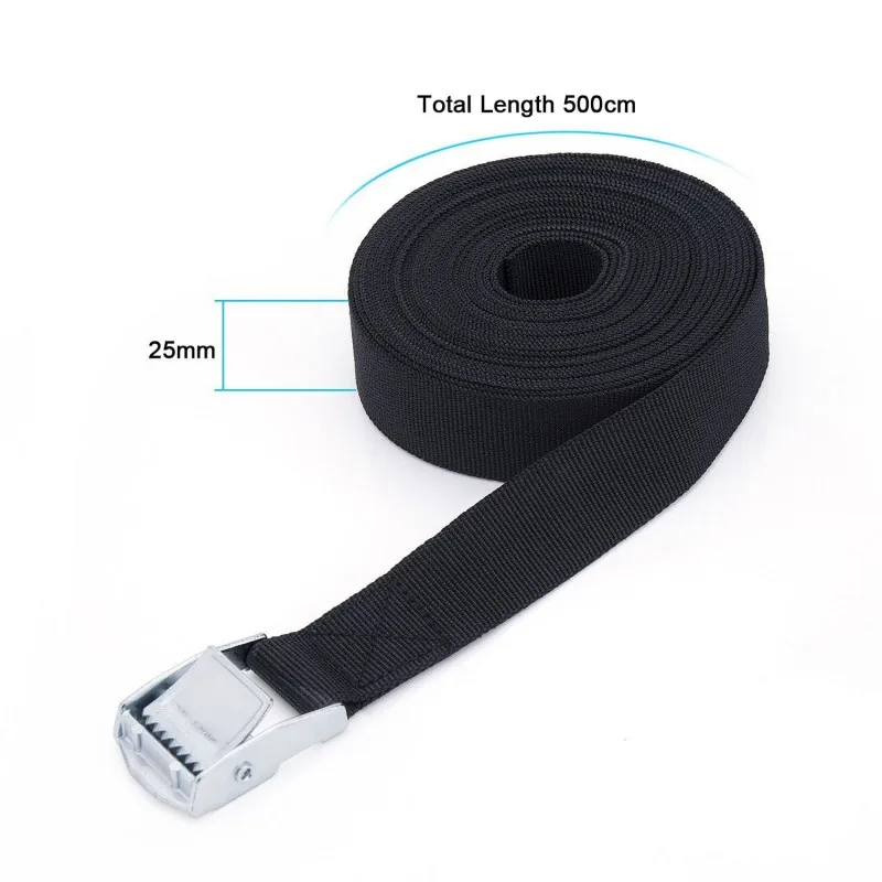 New 2PCS Buckle Tie-Down Belt Cargo Straps for Car motorcycle bike Metal Buckle Tow Rope Strong Nylon Tensioning Belts#x