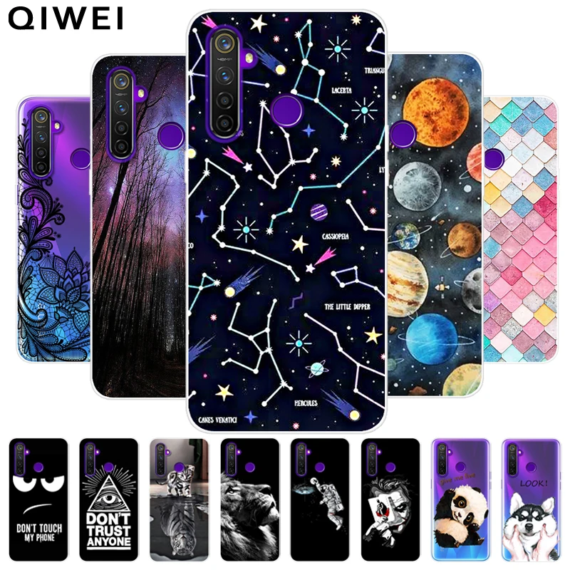 Чехол для OPPO Realme 6 Прозрачный бампер с животными Мягкий ТПУ силиконовый чехол s Pro