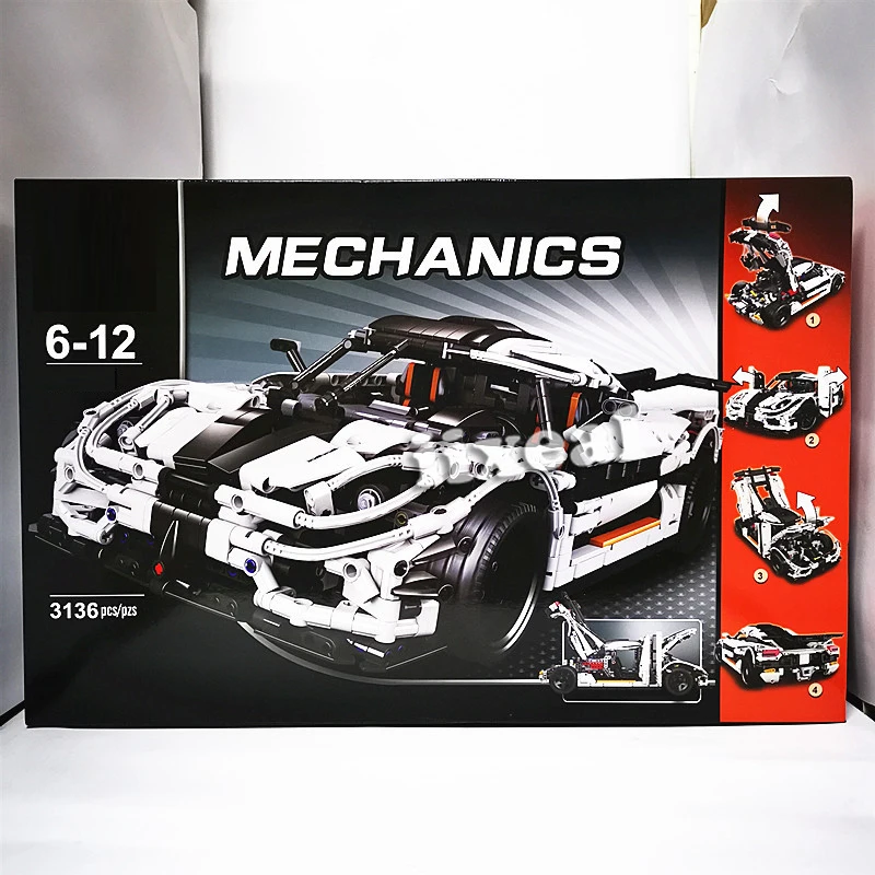 3136 шт. автомобиль Koenigseggged один: 1 строительные блоки 23002 93001 MOC-4789 для детей игрушки