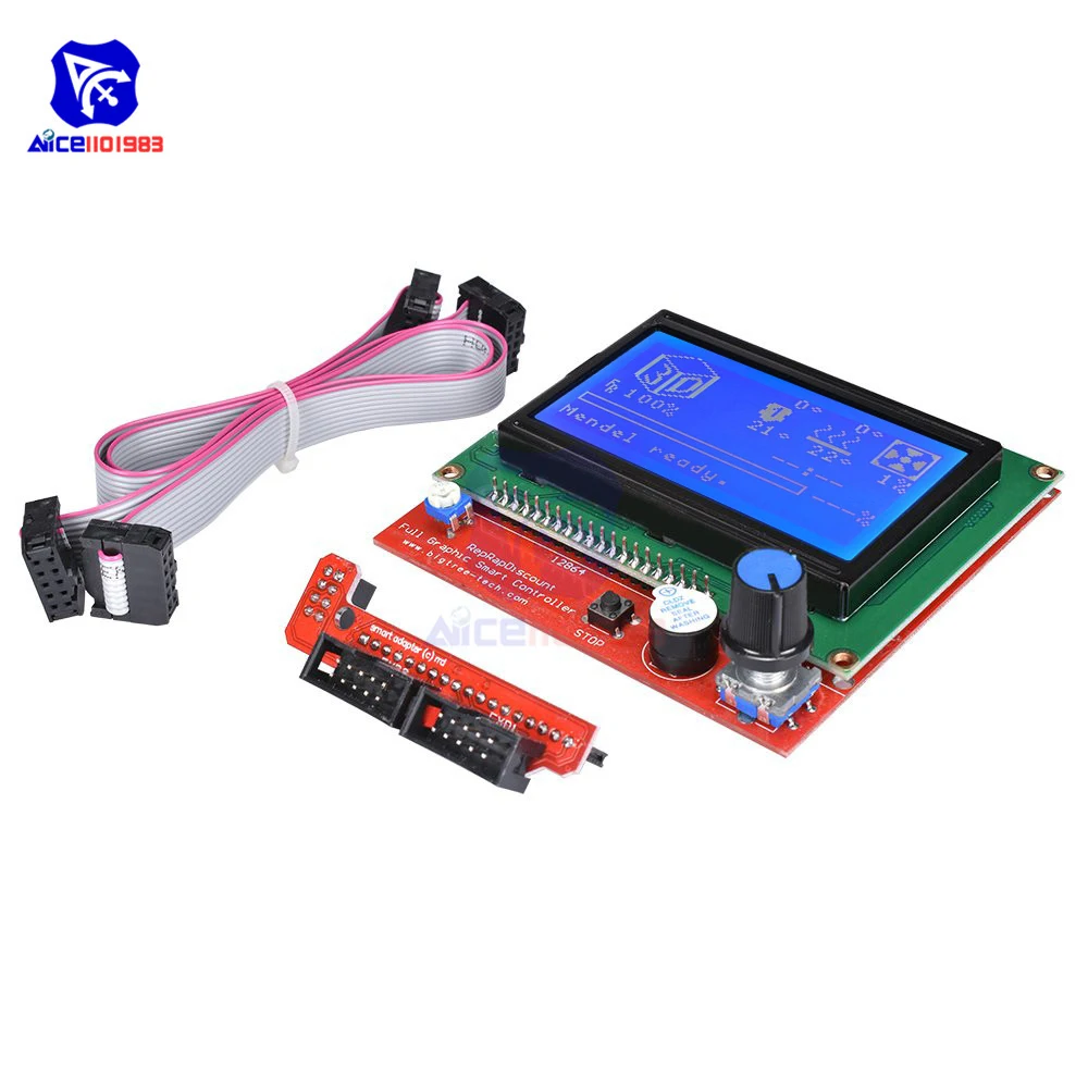 Display Kit with 12864 LCD and Controller 3D Printer Prusa Mendel Connection Cables and Adapters for RAMPS 1.4 Display Kit with 12864 LCD and Controller 3D Printer Prusa Mendel Connection Cables and Adapters for RAMPS 1.4