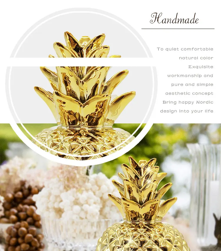 Роскошные золотые керамические ананас украшения дома аксессуары для гостиной обеденный стол Свадебный центральный скандинавский фруктовая Статуэтка