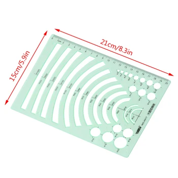 

Plastic Students Green Rectangle Shape Drawing Circle Template Geometric Ruler