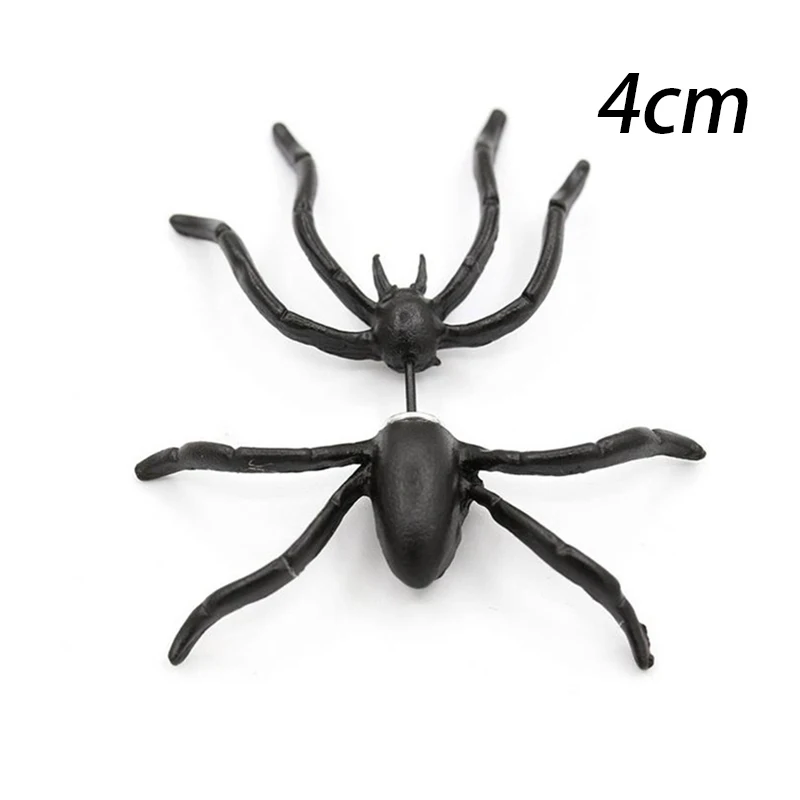 2018 New Halloween Decorations 3D Creepy Black Spider Ear Stud Earrings for Haloween Party DIY Decorations Fake Black Spider
