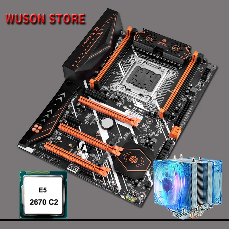 Материнская плата HUANANZHI Deluxe X79 с разъемом M.2 материнская LGA2011 и процессор Intel Xeon E5