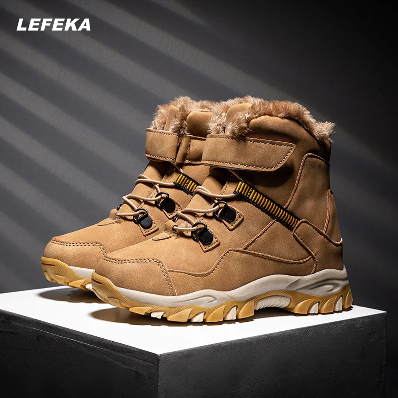 

LEFEKA Kids Winter Martin Boots Toddler Waterproof Ankle Snow Boots Children Boys Girls Plush Warm Outdoor Non-slip Casual Shoes