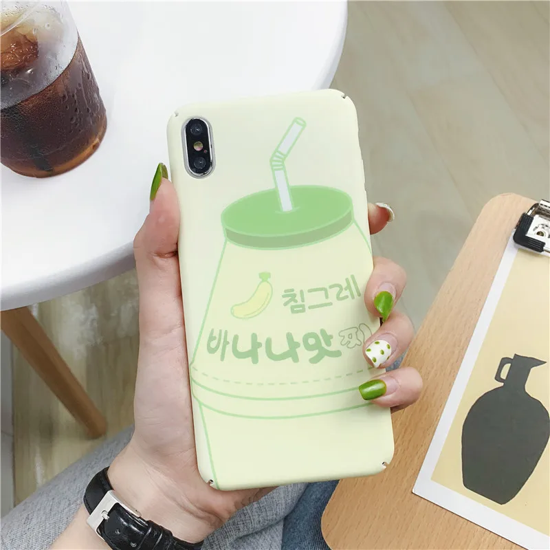 Модный чехол для телефона с рисунком бутылки молока для iPhone 8 7 6 6s Plus, милые матовые жесткие чехлы для ПК для iPhone X XS MAX XR, задняя крышка