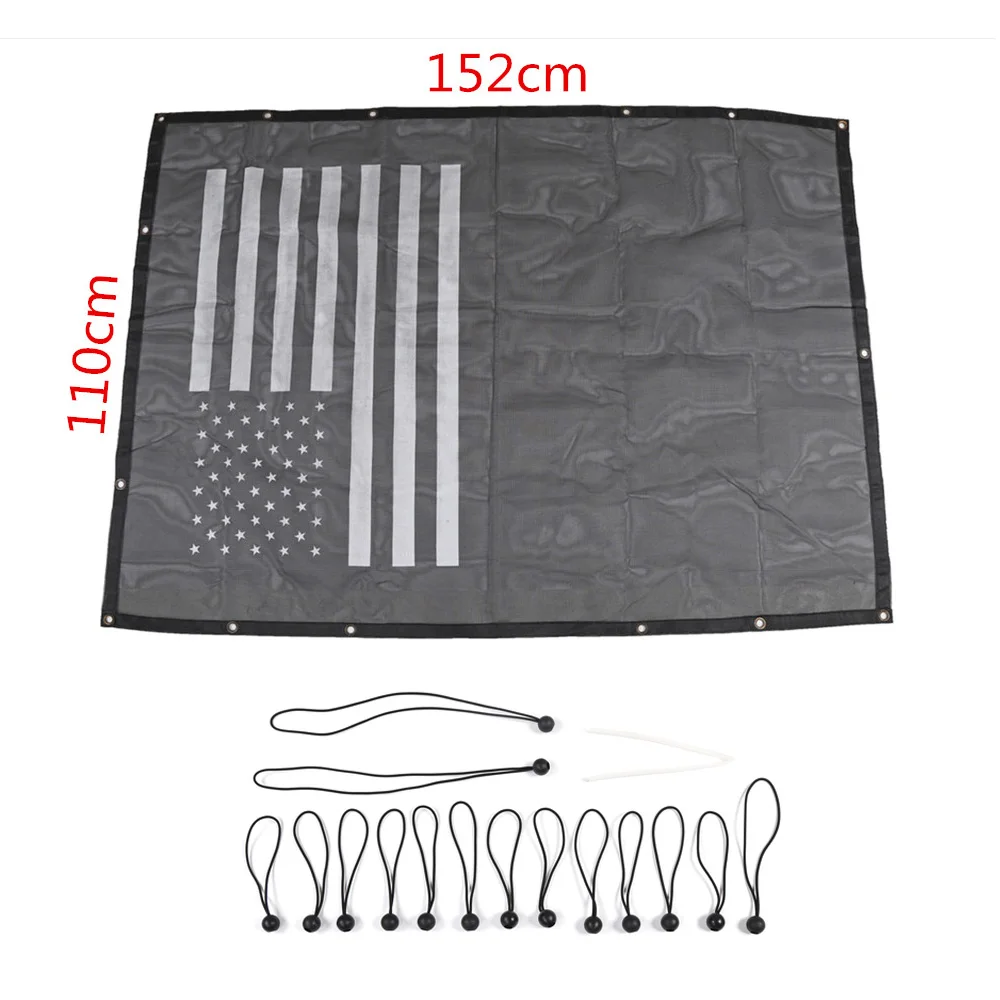 Black with Flag Автомобиль 4 двери солнцезащитный козырек Eclipse верхняя крышка звезда чехол на крышу обеспечивает УФ-защиту авто аксессуары для Jeep Wrangler JL - Название цвета: Black with Flag
