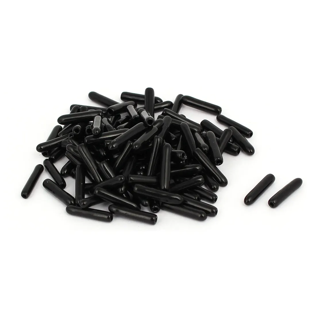 Uxcell 100pcs 1.5mm 내부 직경 고무 호스 엔드 캡 나사 스레드 보호기 커버 나사 덮기 용 검정색
