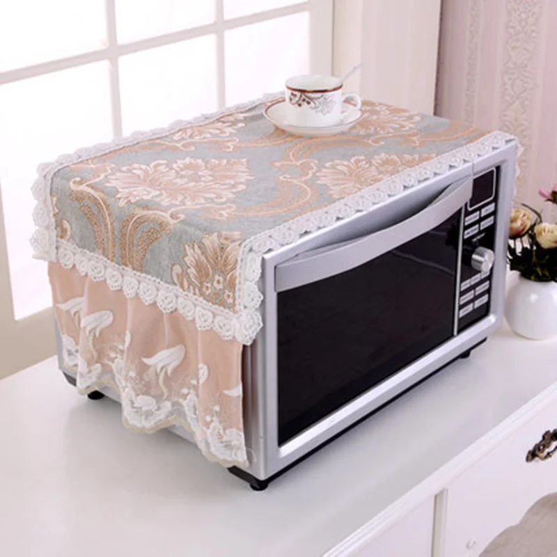 Anti-oil Plaid Dustproof Oven Covers Microwave cover with storage bag Pastoral Cotton Cloth Decal For Kitchen Home Decor Anti-oil Plaid Dustproof Oven Covers Microwave cover with storage bag Pastoral Cotton Cloth Decal For Kitchen Home Decor